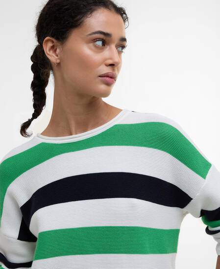 Marine Striped Crew Neck Jumper Multi Stripe