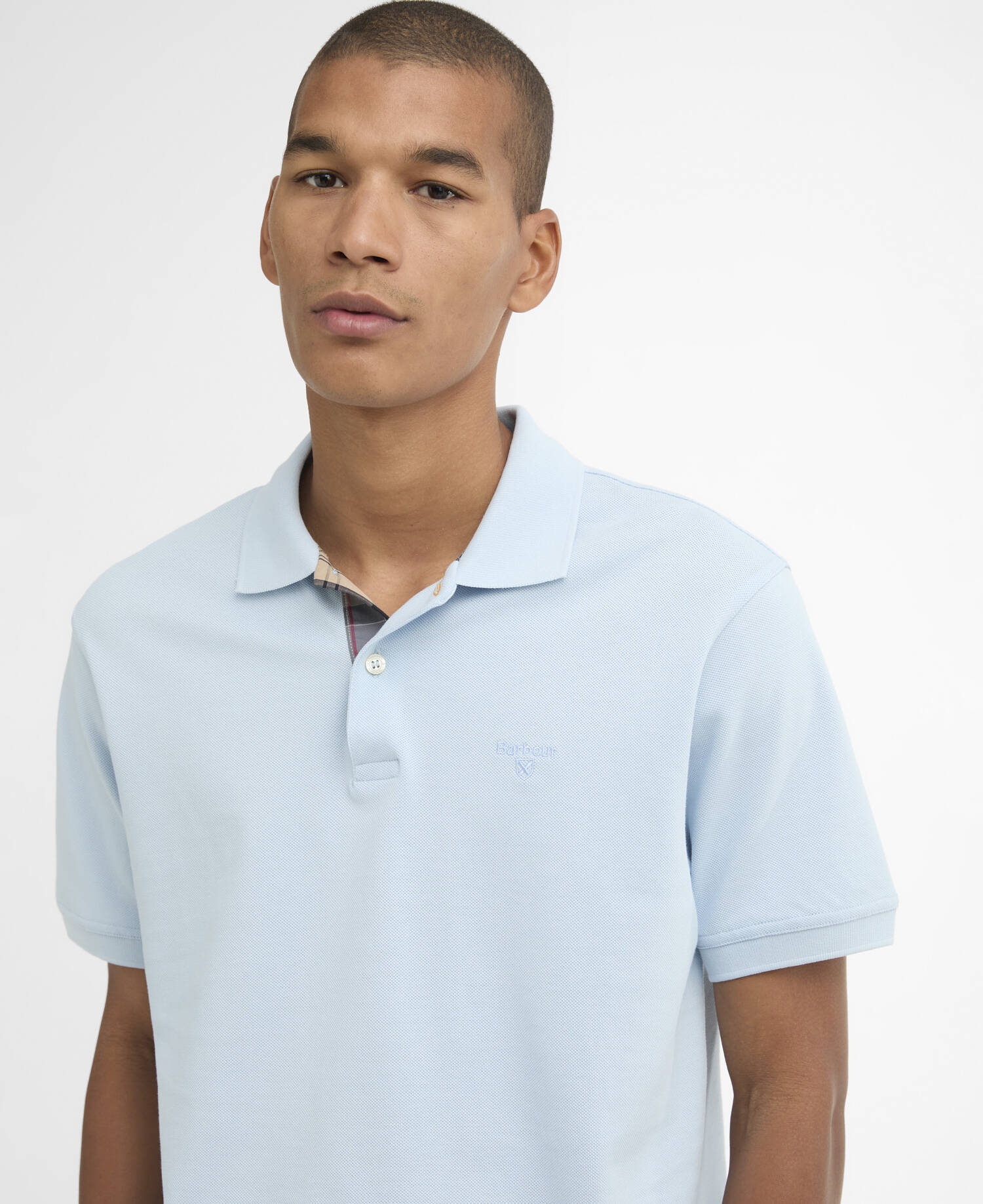 Pima Cotton Tailored Polo Sky image number 3