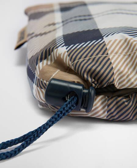 Portree Tartan Showerproof Poncho Hessian/Navy Tartan