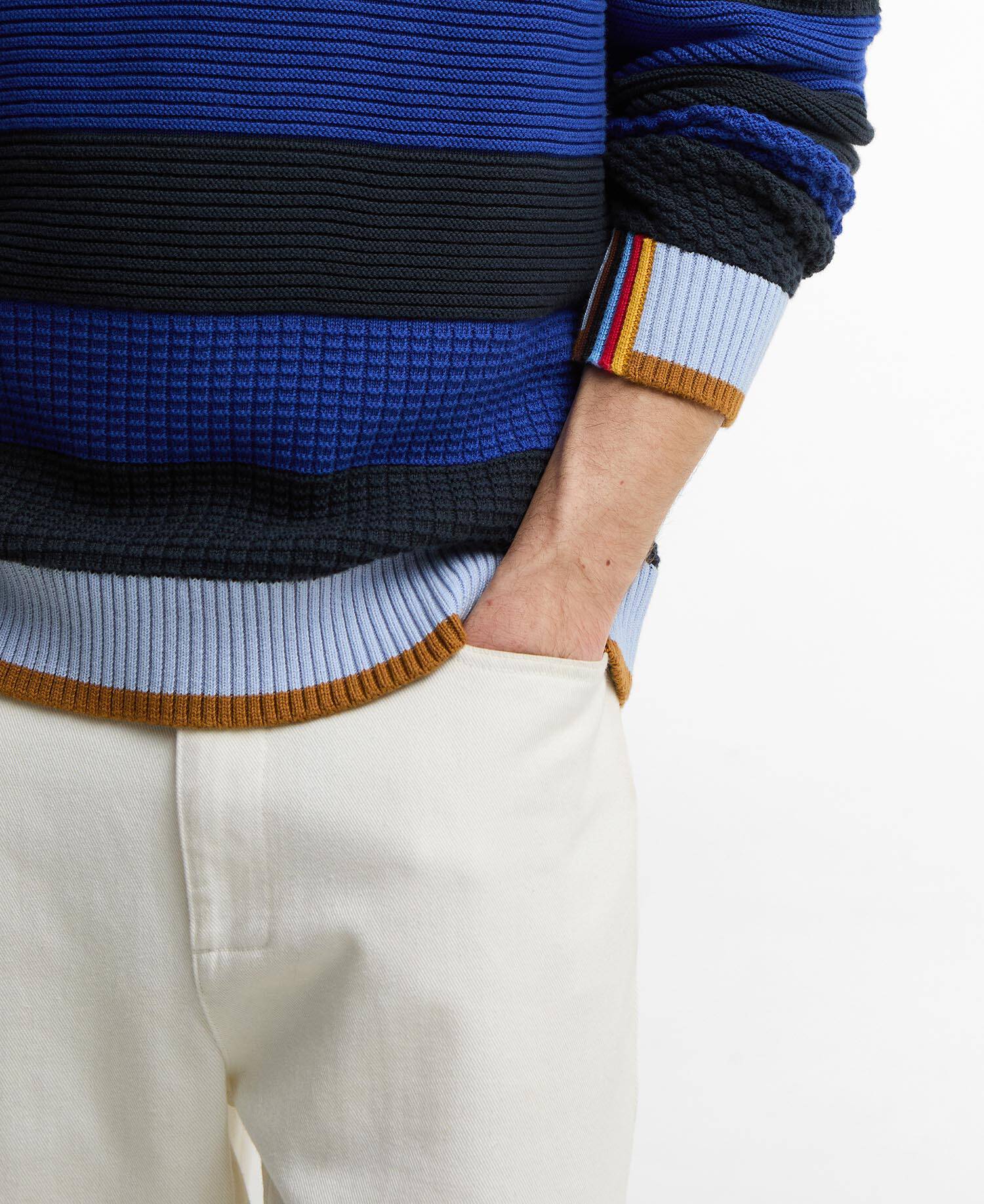 Paul Smith Loves Barbour Southwold Striped Crew Neck Jumper image number 4