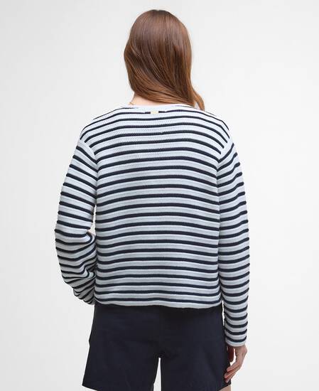 Abby Striped Cardigan Cloud/Navy