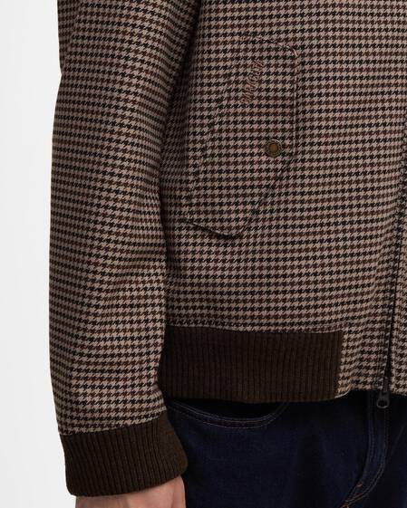 Barbour x Baracuta Jacke Porton Showerproof Brown Houndstooth