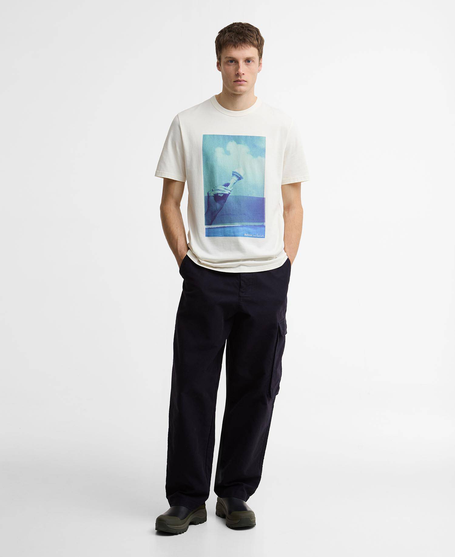 Paul Smith Loves Barbour T-Shirt Scoop Whisper White image number 1