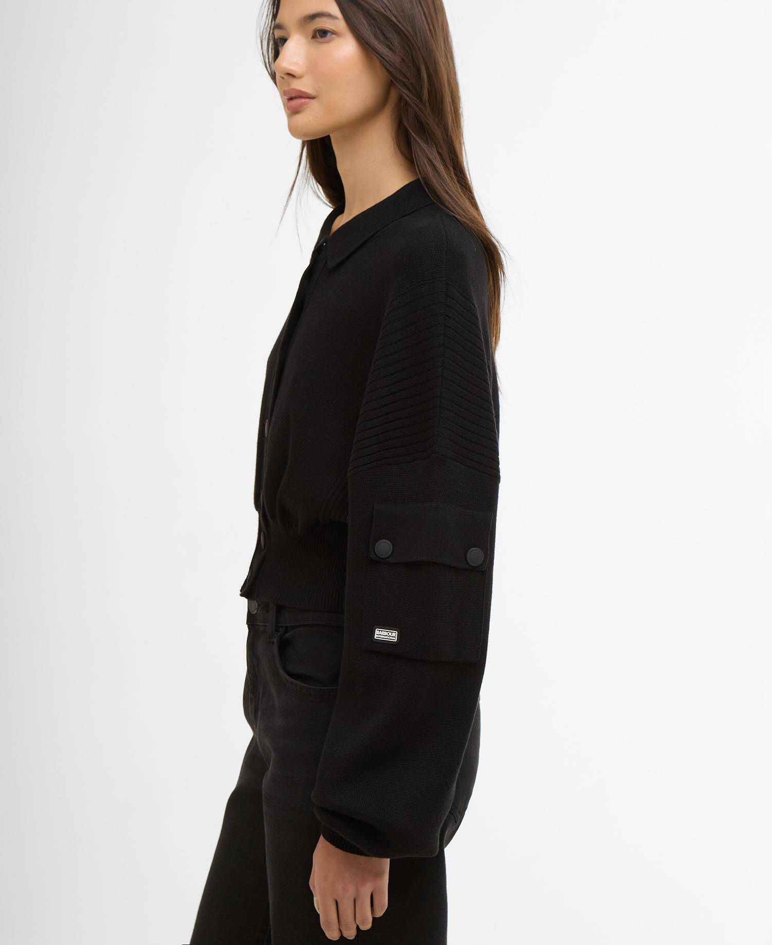 Gigi Knitted Bomber Black image number 3