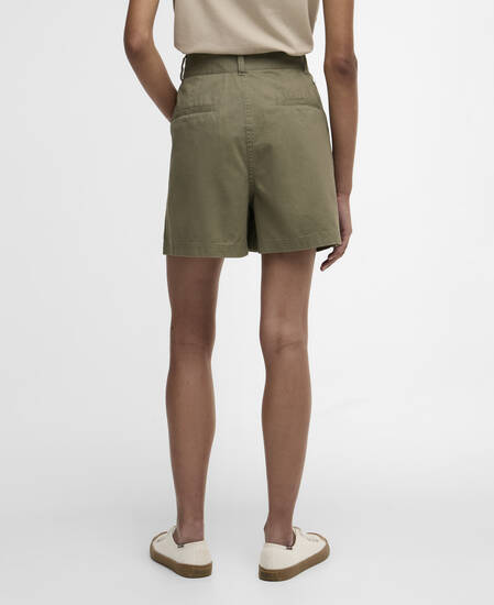 Fern Pleated Shorts Dusky Green