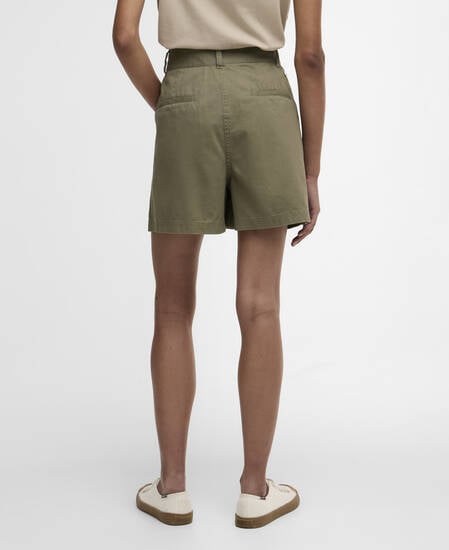 Fern Pleated Shorts Dusky Green