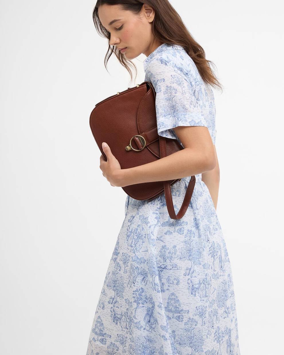 barbour leather dress Barbour International Aria Faux-Leather Midi Dress