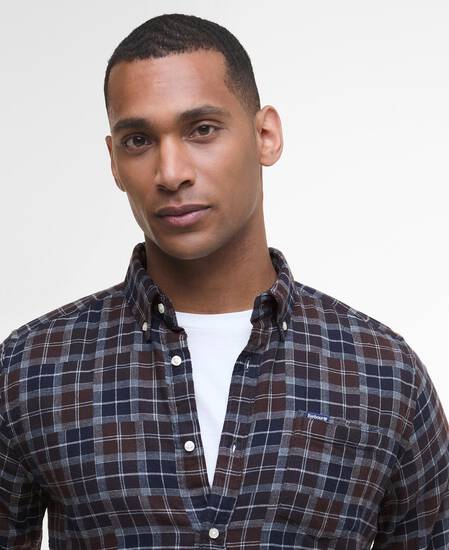 Sault Tailored Long-Sleeved Shirt Midnight Oak Tartan