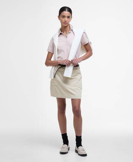 Portsdown Polo Shirt Primrose Pink/Hessian