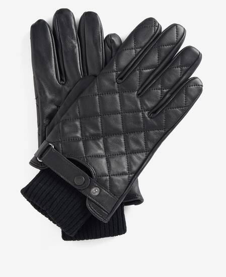 Quilted Leather Gloves Classic Black