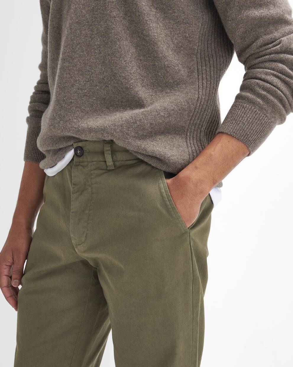 Washed Stretch Tailored Trousers