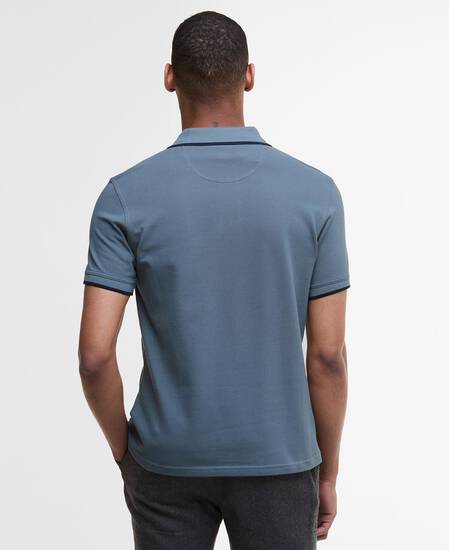 Brodie Short-Sleeved Polo Shirt Blue Stone