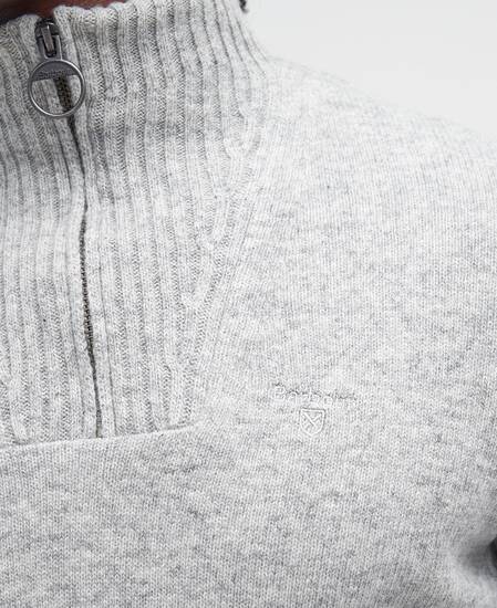 Essential Half-Zip Jumper Light Grey Marl
