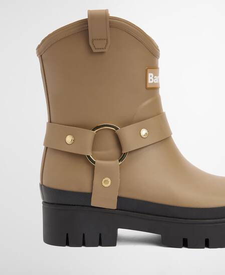 Elley Harness Wellington Boots Military Brown