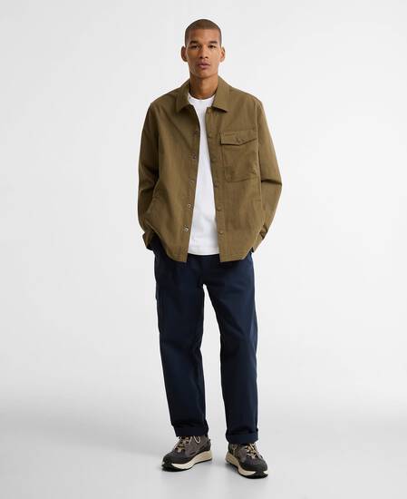 Strickland Textured Overshirt Clay