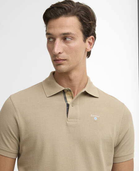 Poloshirt Tartan Pique Washed Stone/Dress