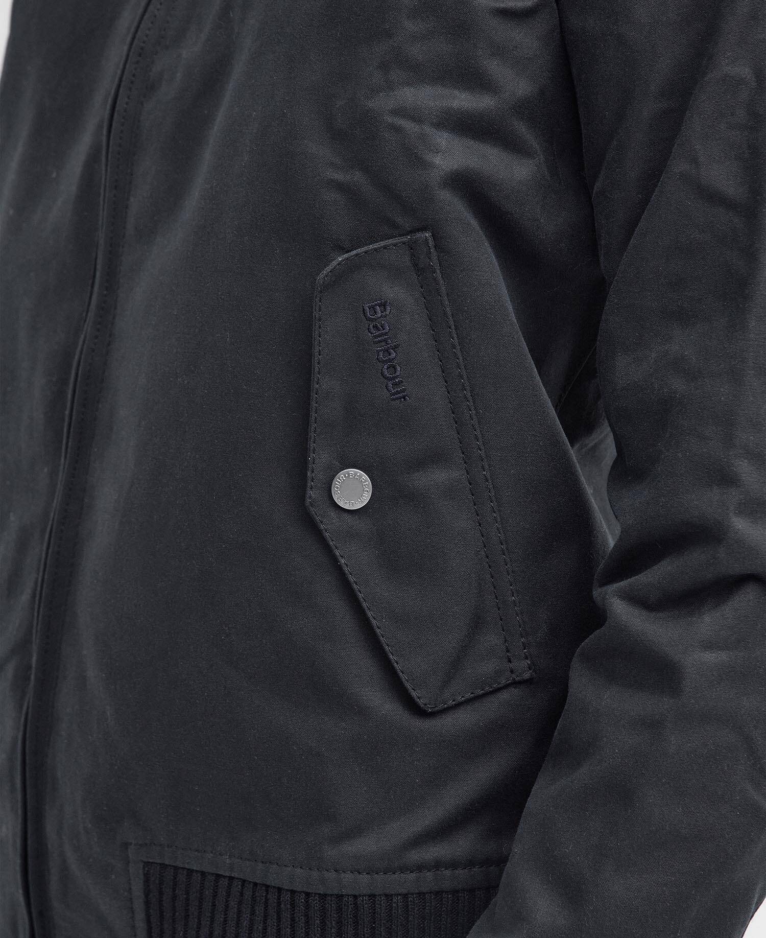 Barbour x Baracuta Porton Waxed Harrington Jacket Black image number 6