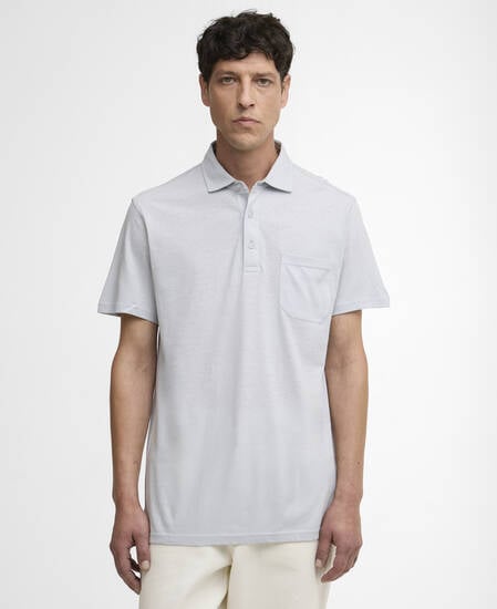 Polo Steventon in misto lino con vestibilit&agrave; leggermente aderente Blue Haze