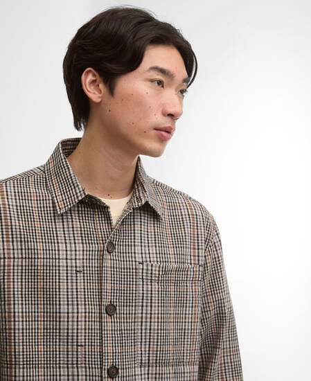 Fife Checked Overshirt Neutral