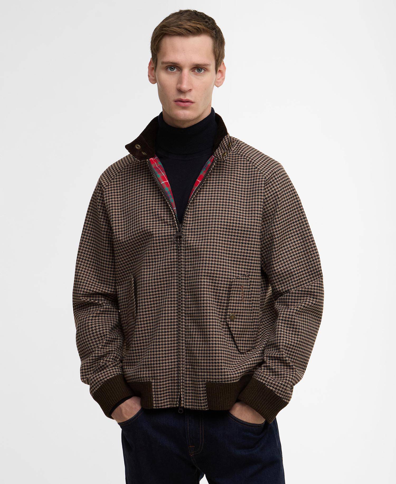 Barbour x Baracuta Porton Showerproof Jacket Brown Houndstooth image number 0