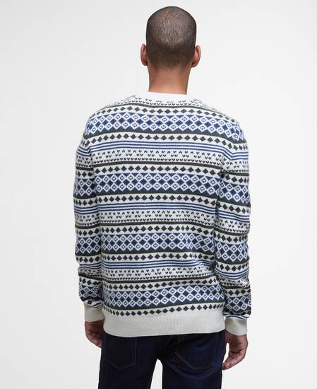 Easdale Fair Isle Crew Neck Jumper Whisper White