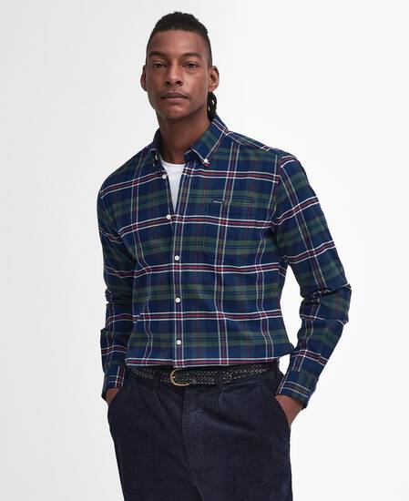 Ronan Tailored Long-Sleeved Shirt Deep Blue