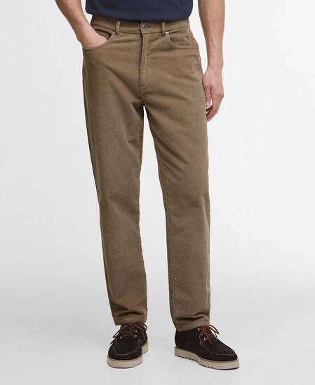 Stretch Cord Regular Trousers Washed Stone