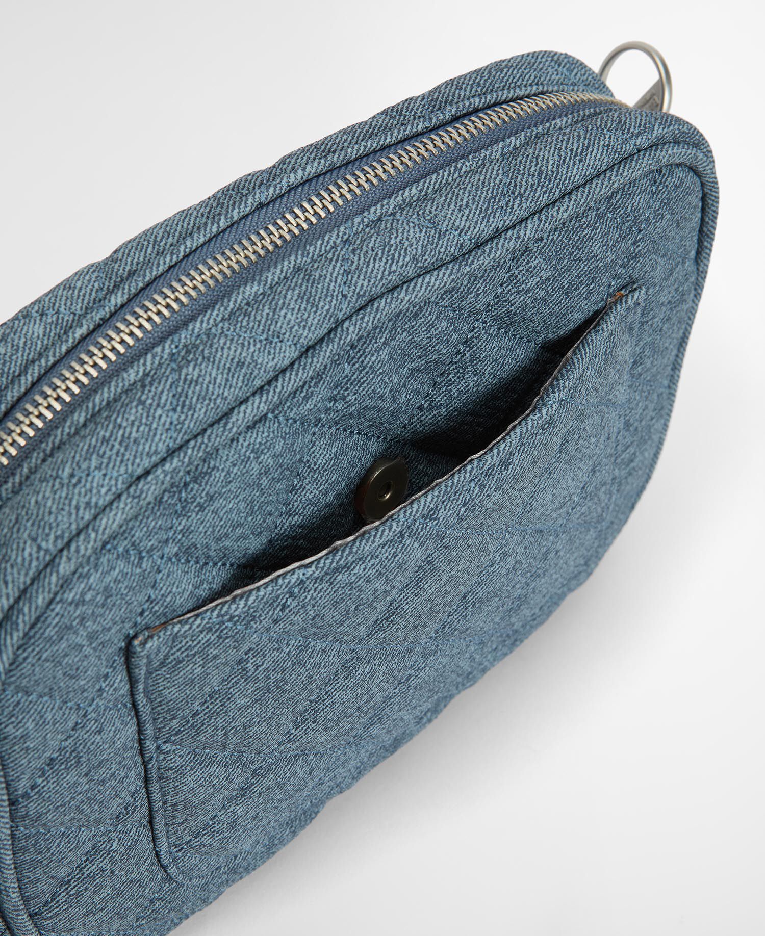 Denim Quilted Sloane Crossbody Bag Light Denim
