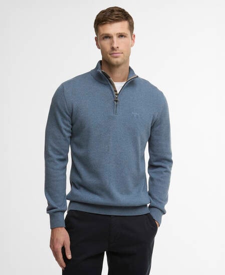 Pullover Cotton Half Zip Dusk Blue