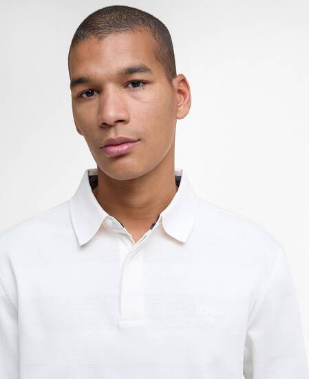 Polo a maniche lunghe leggermente aderente Waketown Whisper White