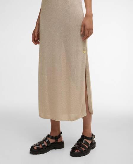 Valencia Knitted Midi Dress Ecru