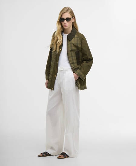 Freizeitjacke Modern Tartan Beadnell Dusky Green Tartan/Highland Olive