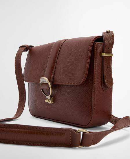 Borsa a tracolla in pelle Rosa Brown