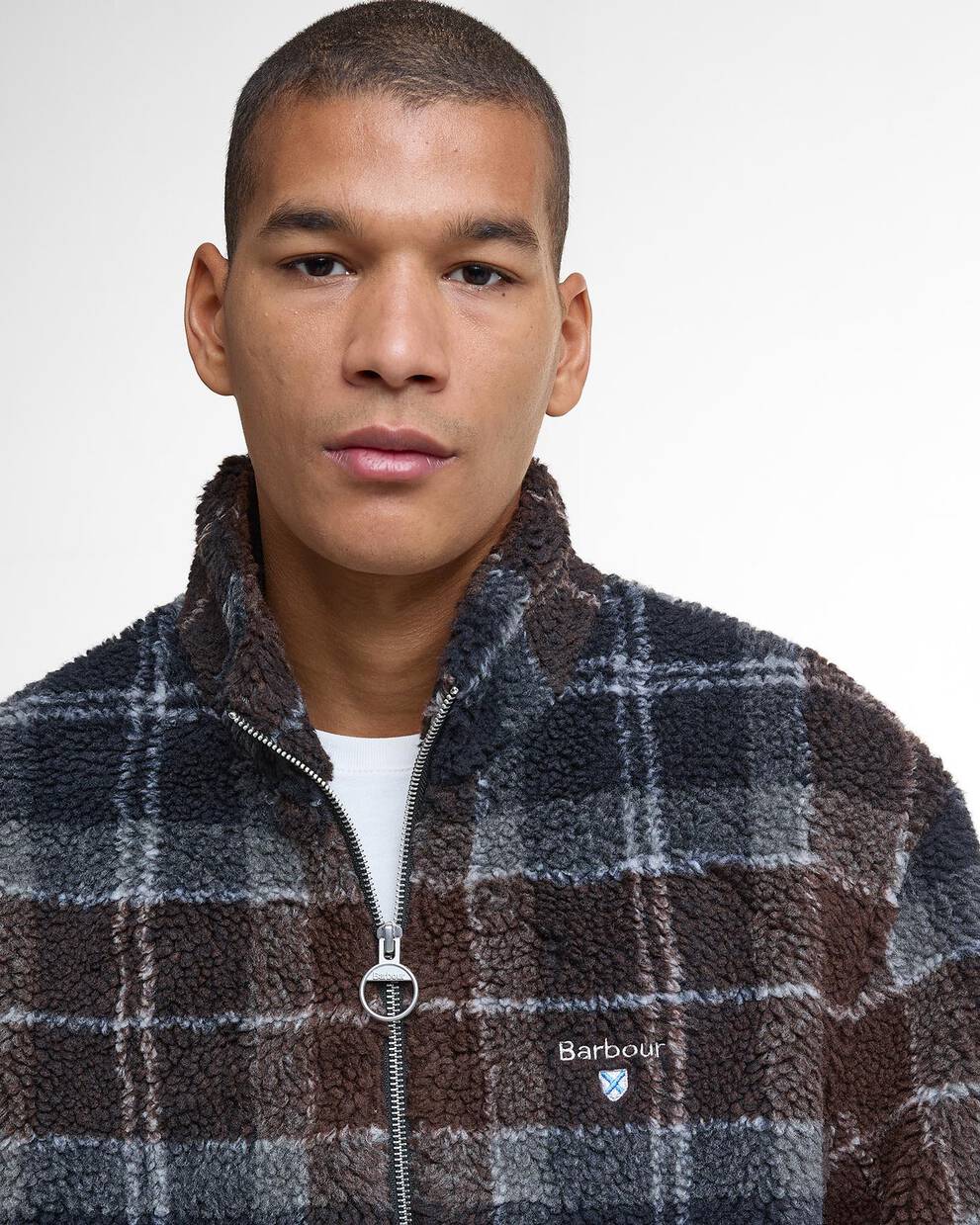 Pile sherpa con motivo tartan