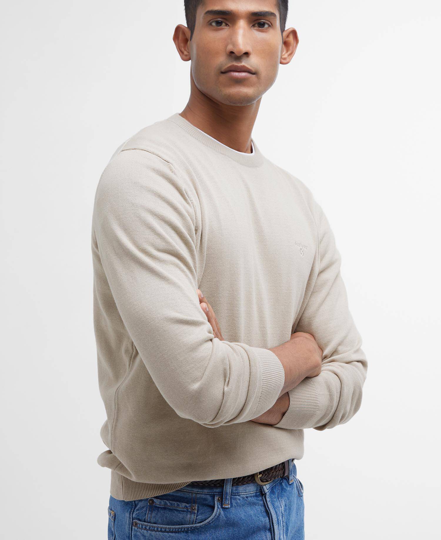 Pima Cotton Crew Neck Jumper Mist image number 3