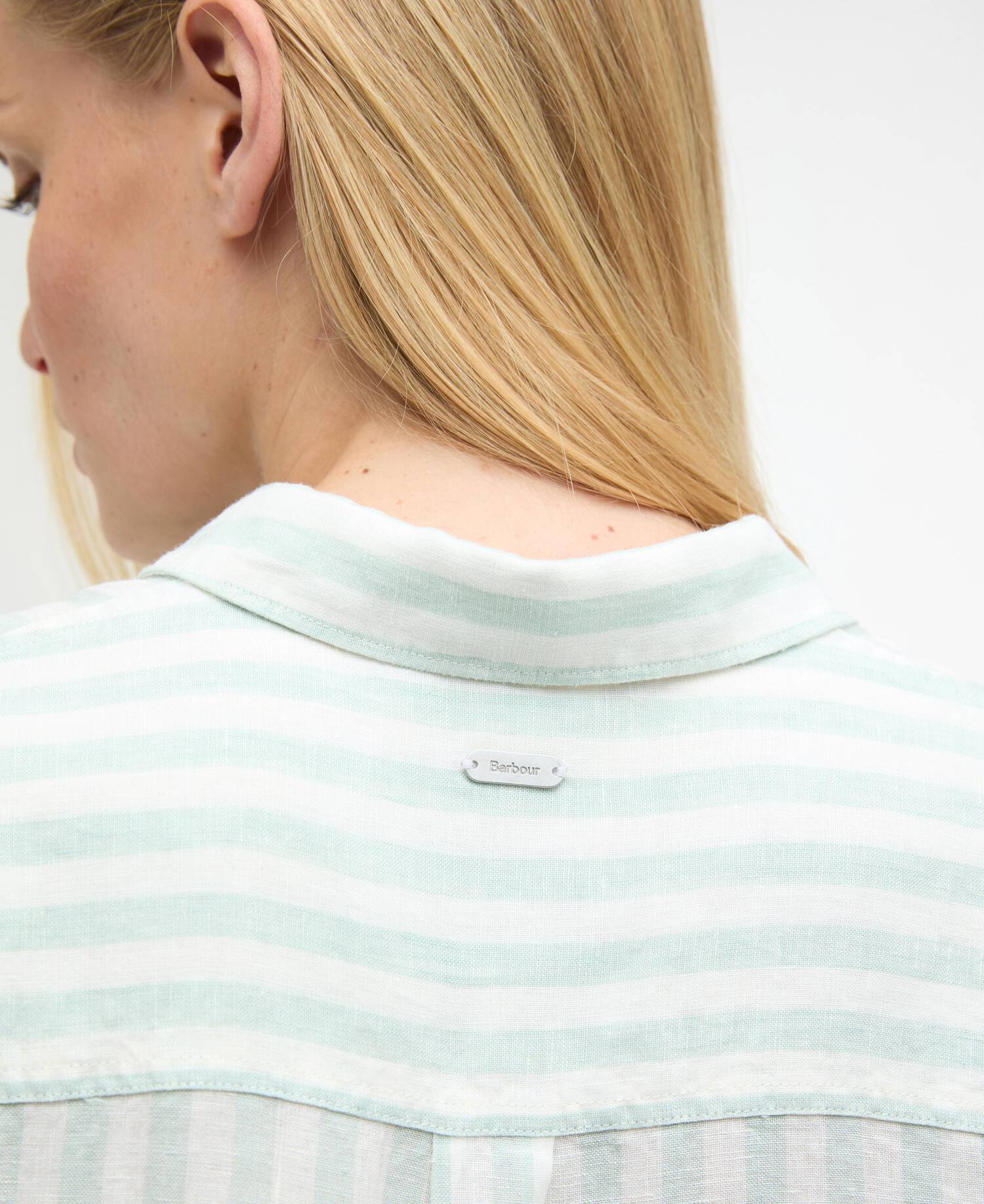 Annie Striped Linen Shirt Spearmint Stripe image number 4
