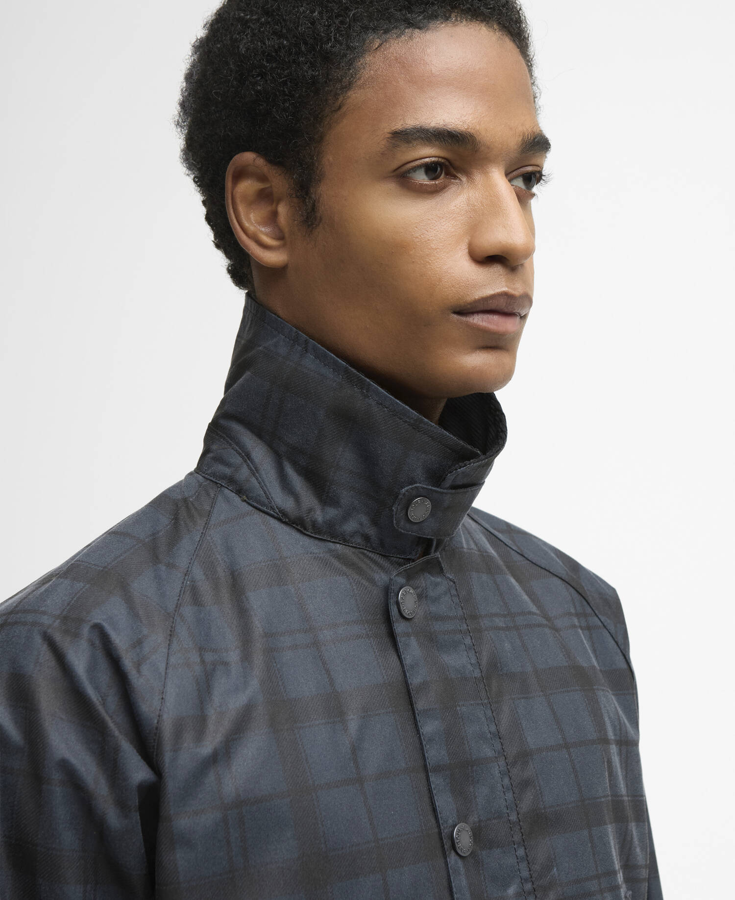 Giacca cerata Ambleside in tartan Navy Tartan image number 4