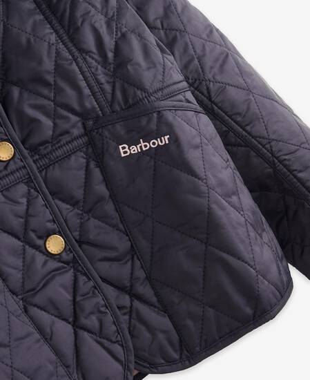 Girls Summer Liddesdale Quilted Jacket Navy-Gardenia