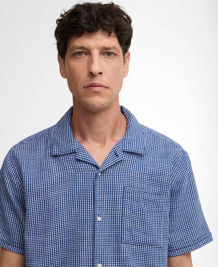 Kurzarmhemd Rudbeck Textured Navy