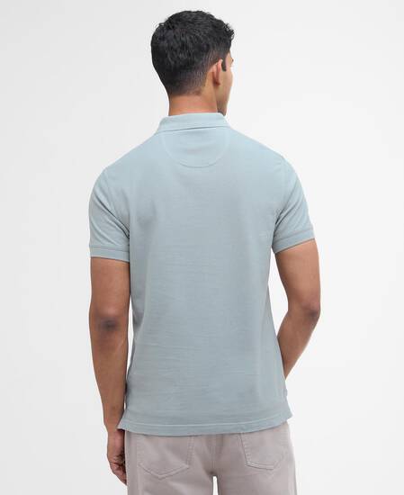 Blaine Tartan Short-Sleeved Polo Shirt Mineral Blue