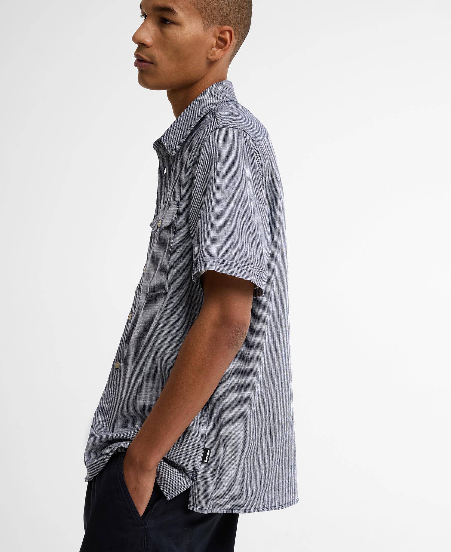 Southscale Linen-Blend Relaxed Shirt Navy image number 3