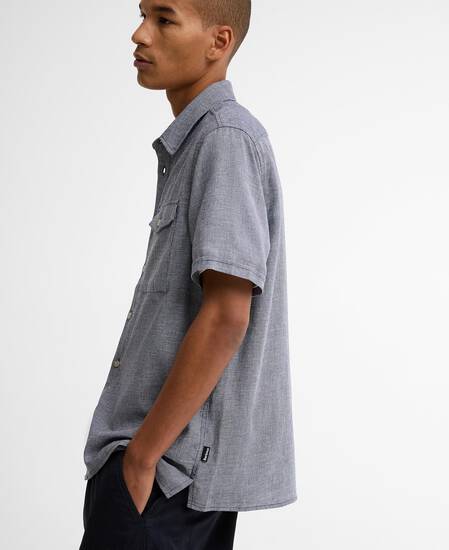 Southscale Linen-Blend Relaxed Shirt Navy