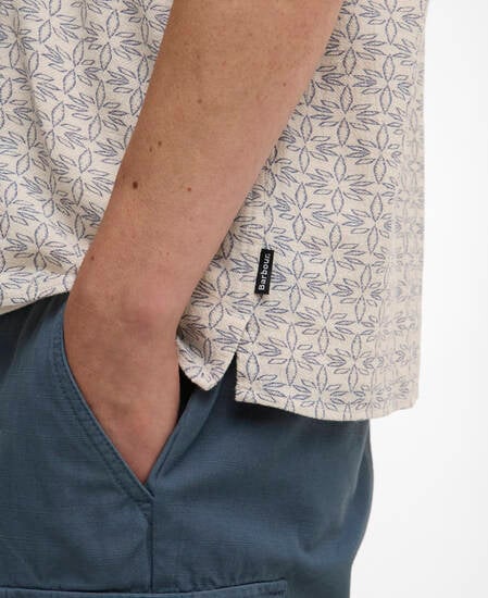 Wildfell Printed Short-Sleeved Relaxed Shirt Neutral