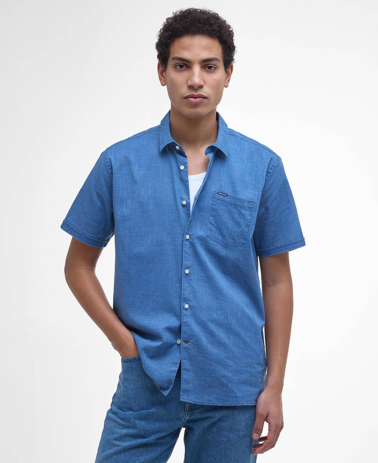 Pigment Dye Slub Short-Sleeved Shirt image number 0