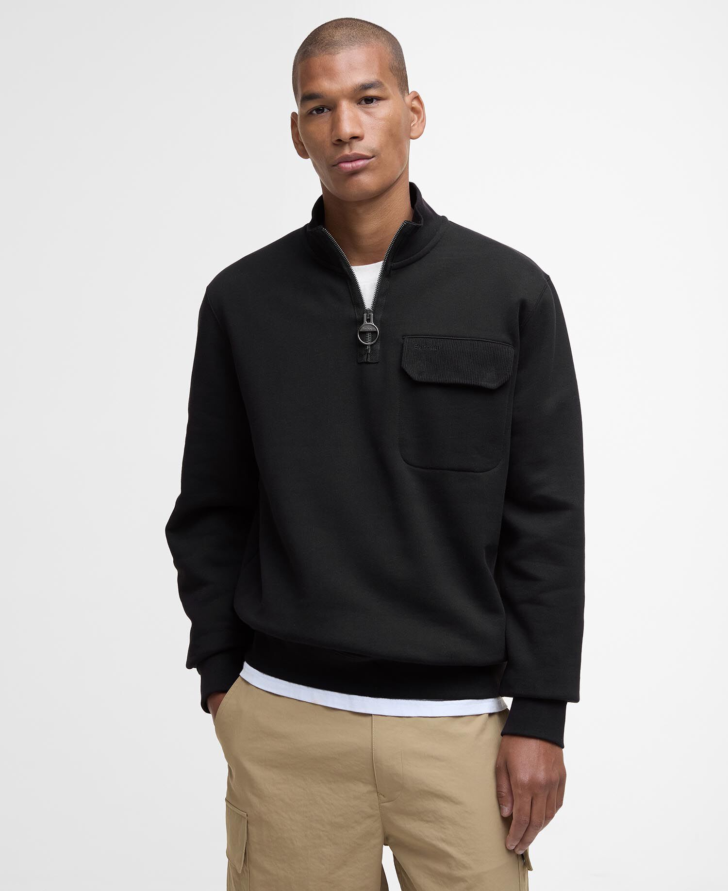 Lowgill Relaxed Quarter-Zip Sweatshirt Black