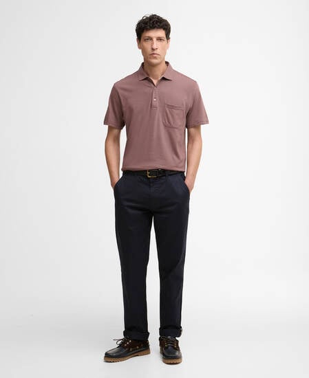 Steventon Linen Blend Tailored Polo Shirt Peppercorn
