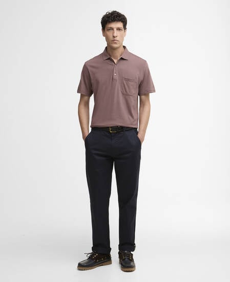 Steventon Linen Blend Tailored Polo Shirt Peppercorn