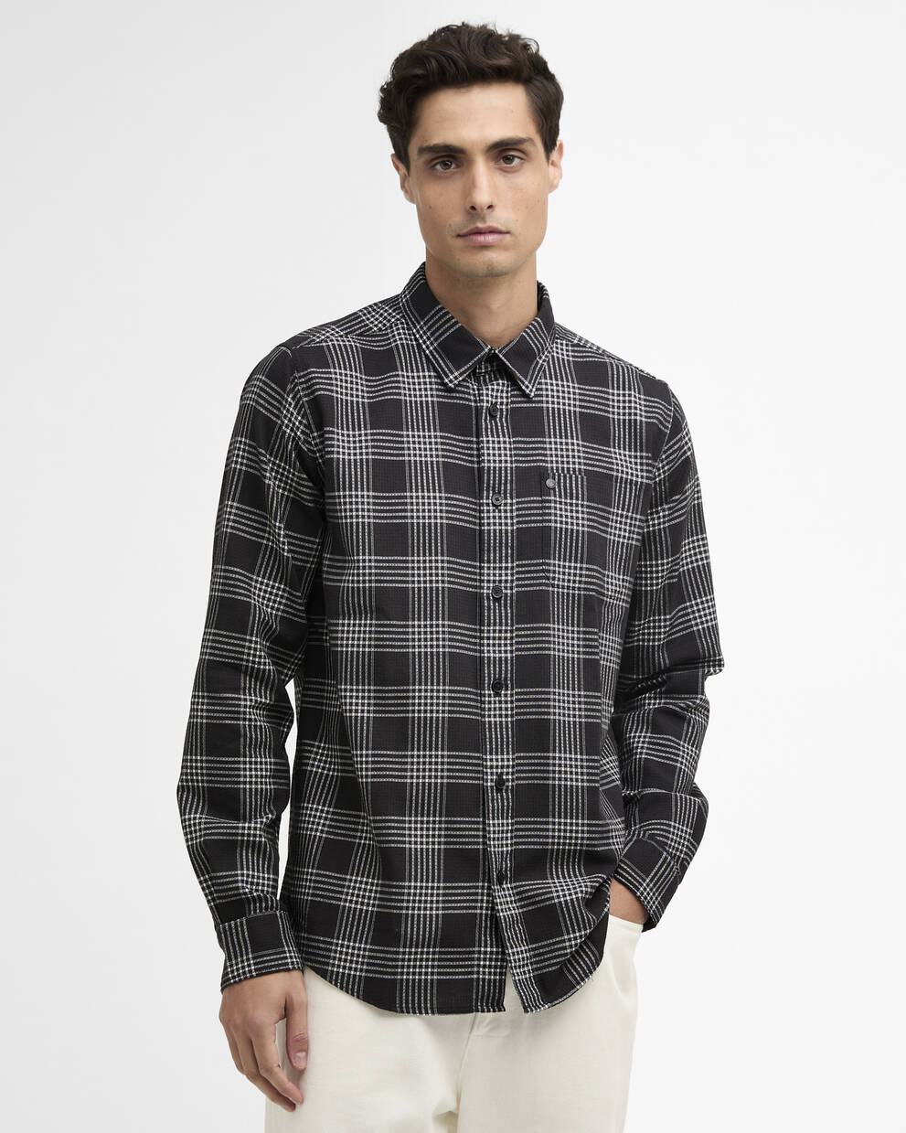 Heanes Waffle Check Long-Sleeved Shirt