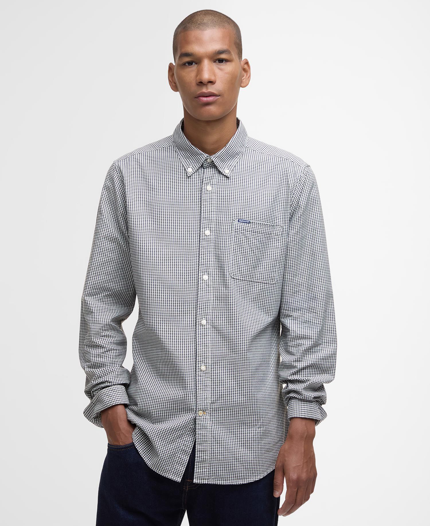 Halton Gingham Tailored Shirt Olive
