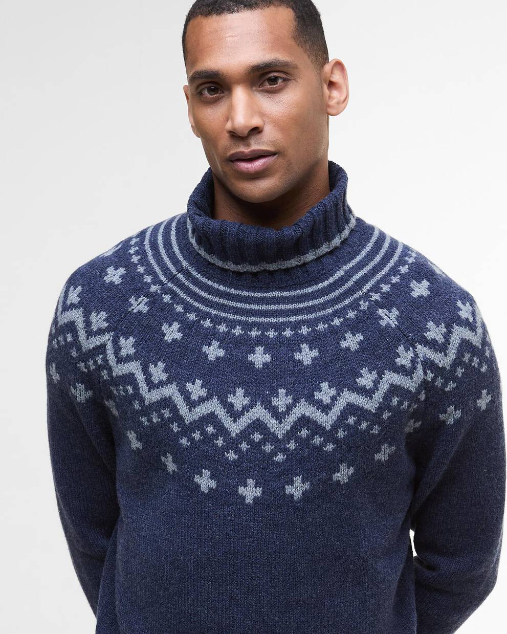 Maglione Hewton con collo alto con risvolto e motivo Fair Isle